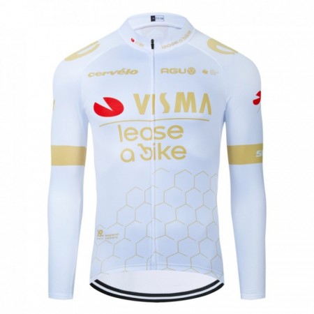 Maglia 2024 Jumbo-Visma Lease A Bike Manica Lunga Bianco Maglia 2024 Jumbo-Visma Lease A Bike Manica Lunga Bianco
